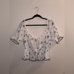 NWT H&M Boho Square Neck Plus Size Blouse